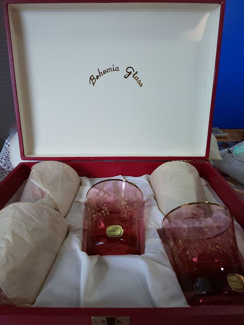 Bohemia Glass ピンクグラス5個セット