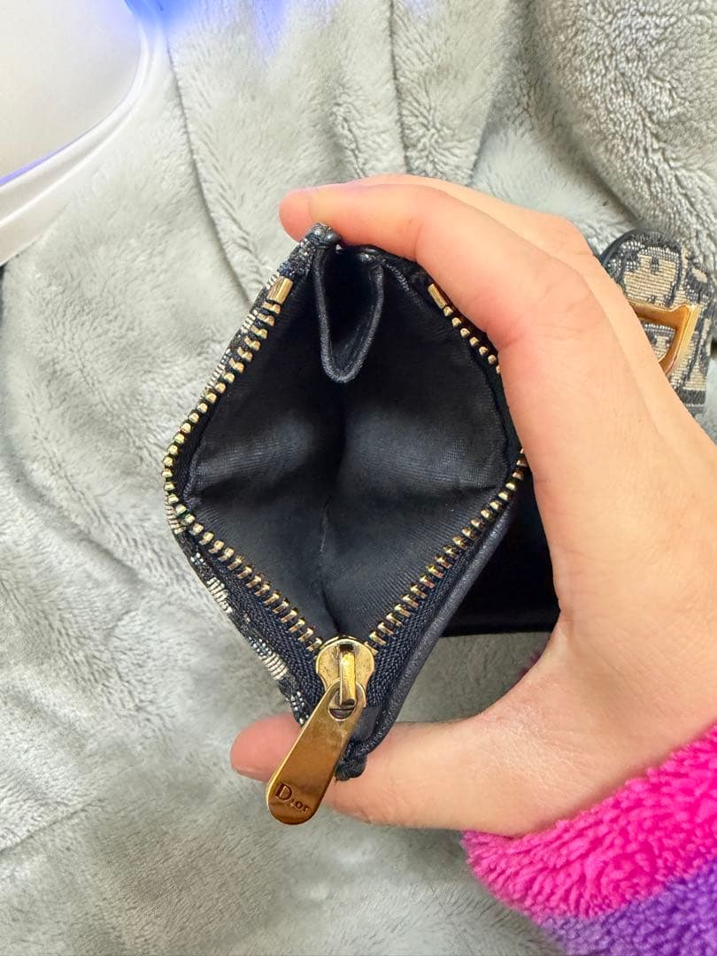 Dior 三つ折り財布 ベージュ/ブラック