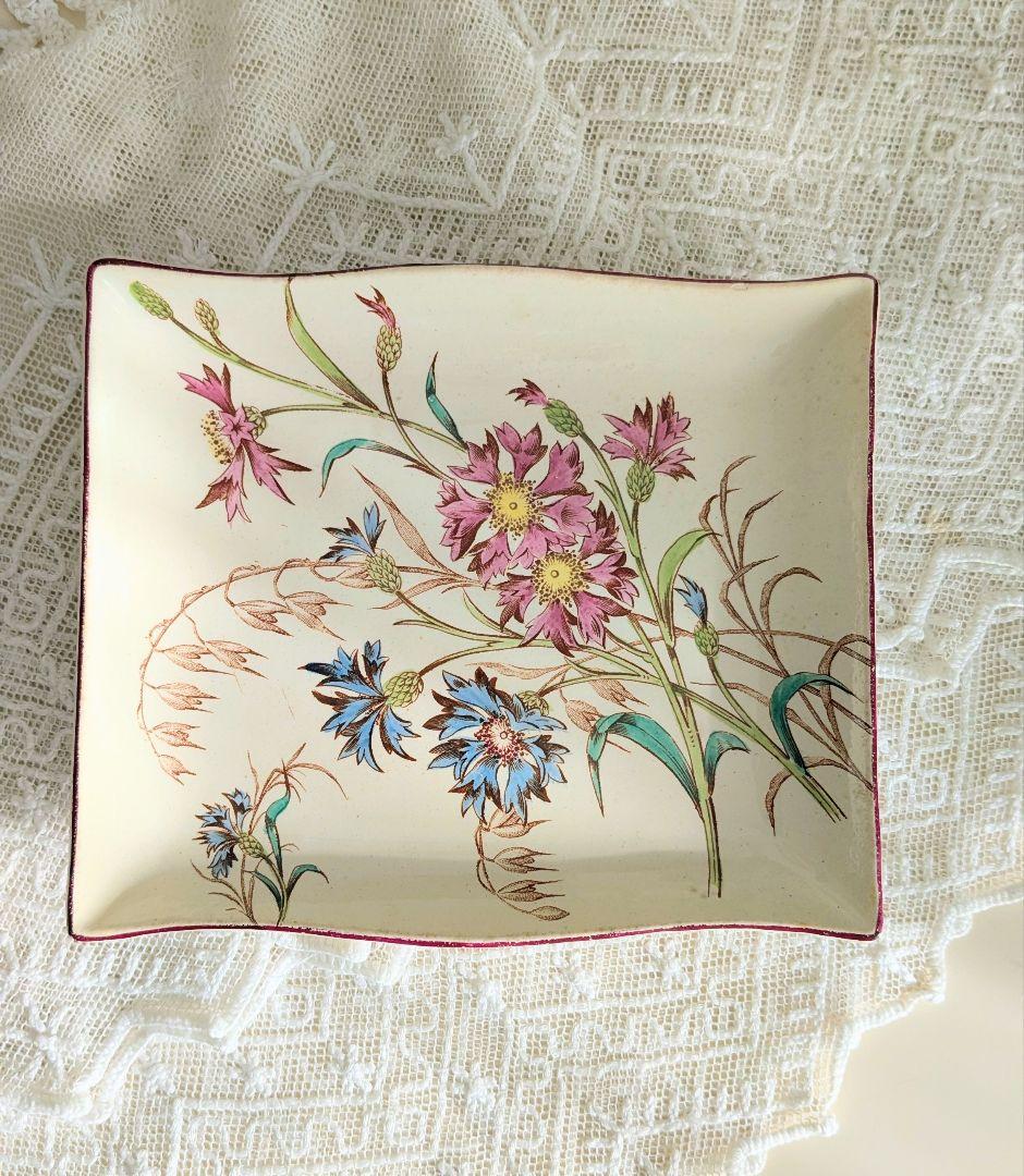 リュネヴィル BLEUET 小さな角皿 プレート　フランス