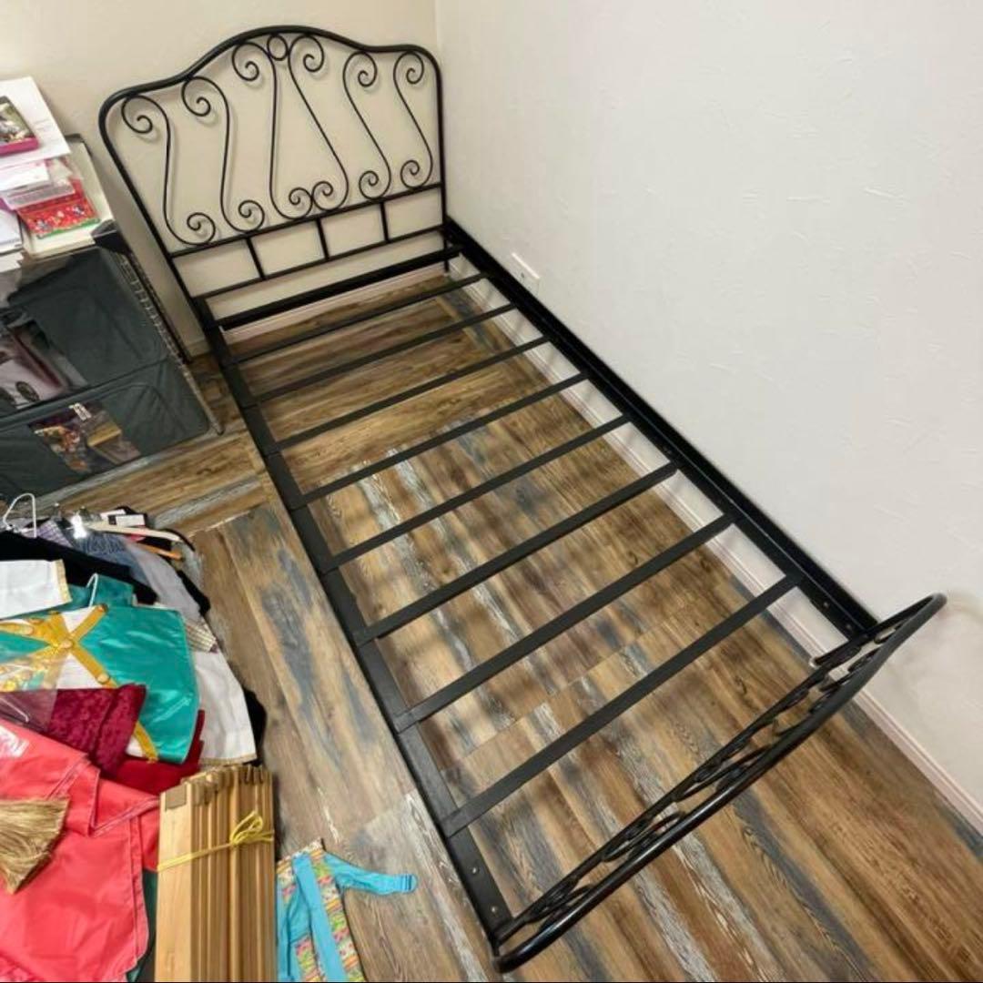 アンティークヴィンテージアイアンベッドフレームブラックブルックリン