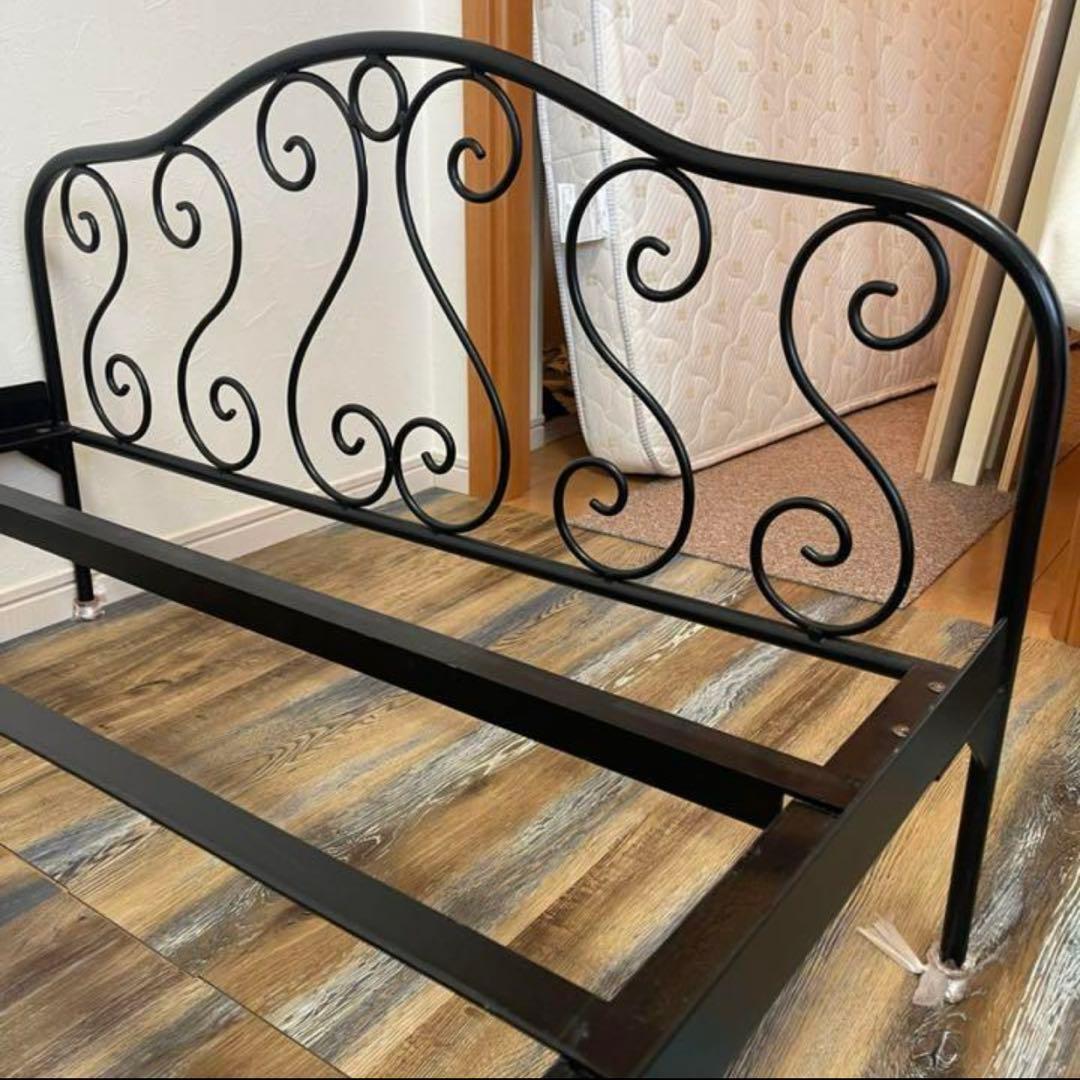 アンティークヴィンテージアイアンベッドフレームブラックブルックリン
