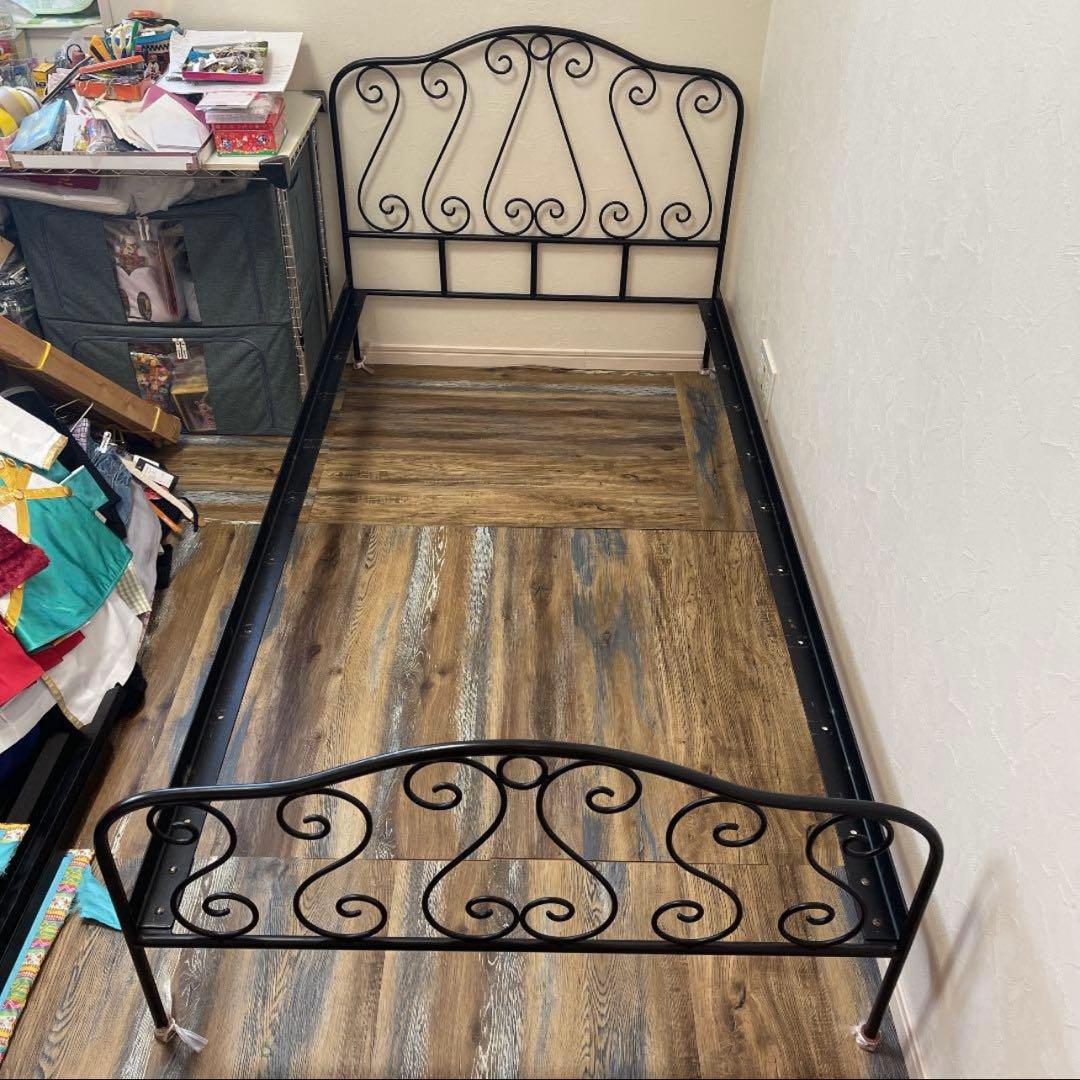アンティークヴィンテージアイアンベッドフレームブラックブルックリン