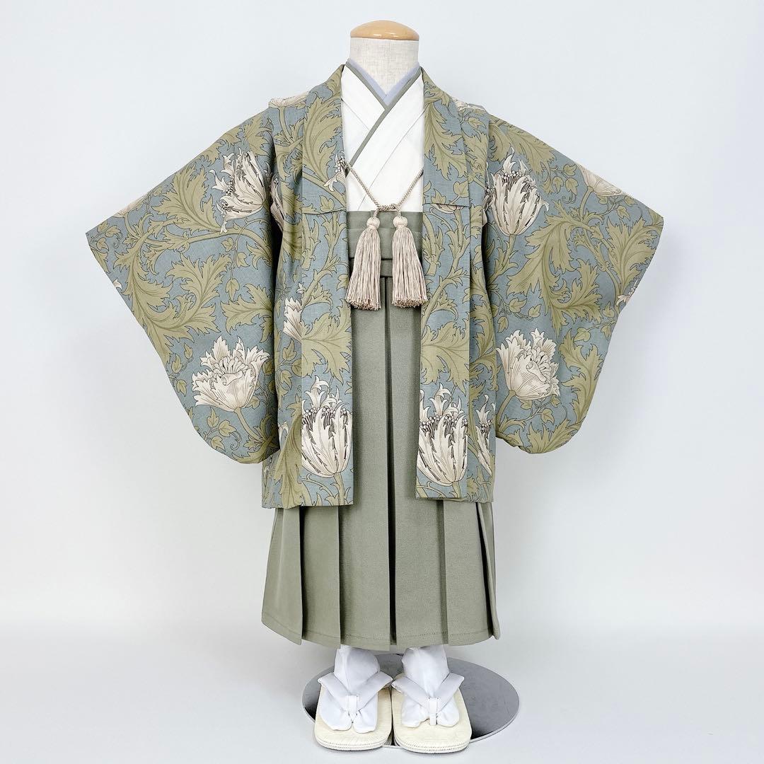 ［アネモネC］3歳 七五三 ꕤ 羽織袴5点セット ウィリアムモリス