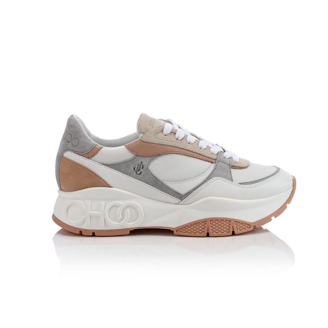 【新品未使用】Jimmy Chooレザースエードスニーカー