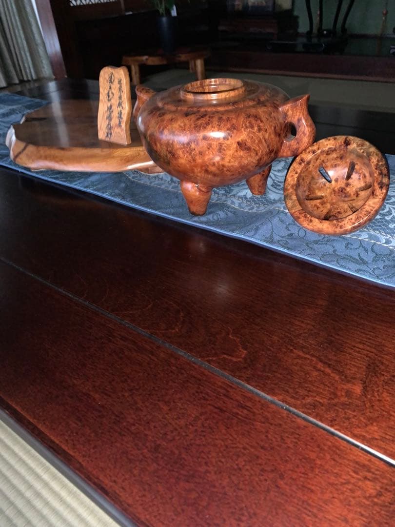 樹齢1000年以上の屋久杉 珍しく希少価値の高い泡瘤 香炉 床の間にどうぞ！