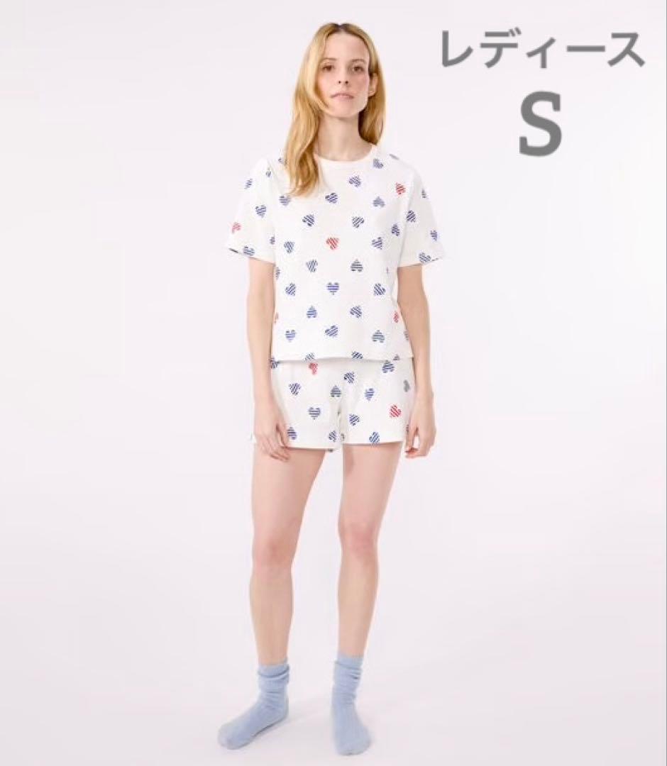 プチバトー 新品 未使用 新作 レディース 半袖 パジャマ トリコロール S