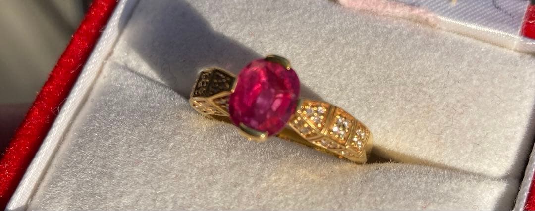 k18 ルビー　ダイヤモンド　リング　約11号　1.2カラット