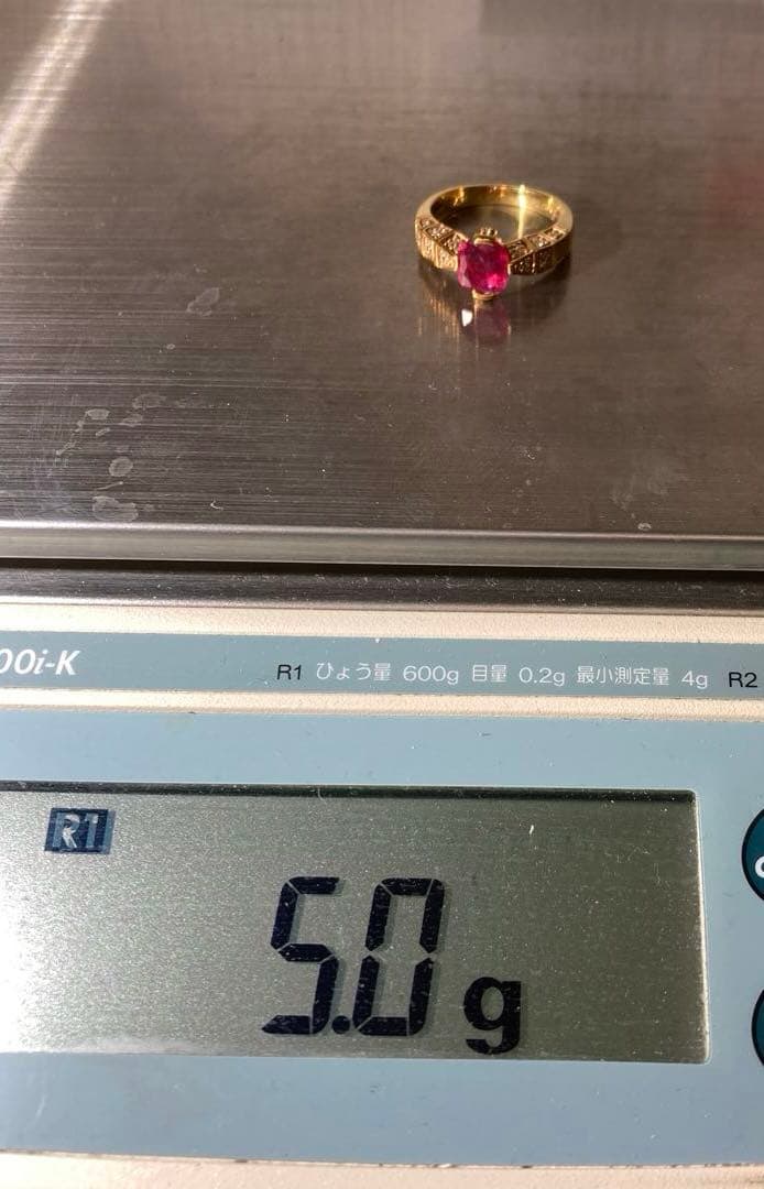 k18 ルビー　ダイヤモンド　リング　約11号　1.2カラット