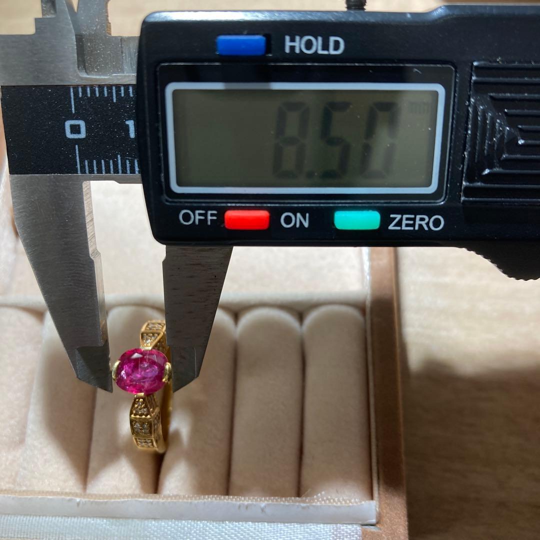 k18 ルビー　ダイヤモンド　リング　約11号　1.2カラット