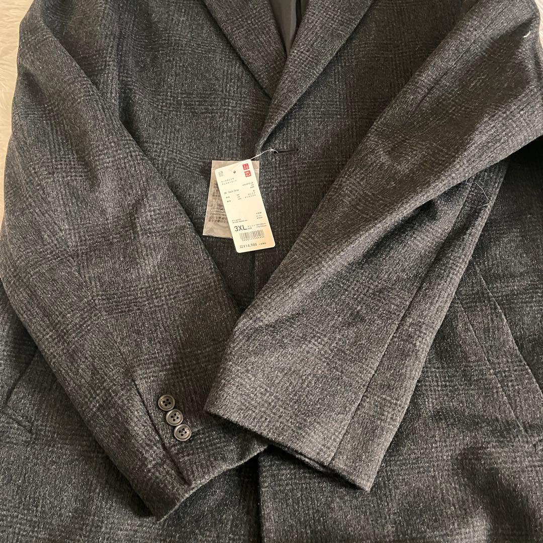 【新品タグ付き】　UNIQLO チェスターコート　ダークグレー　3XL