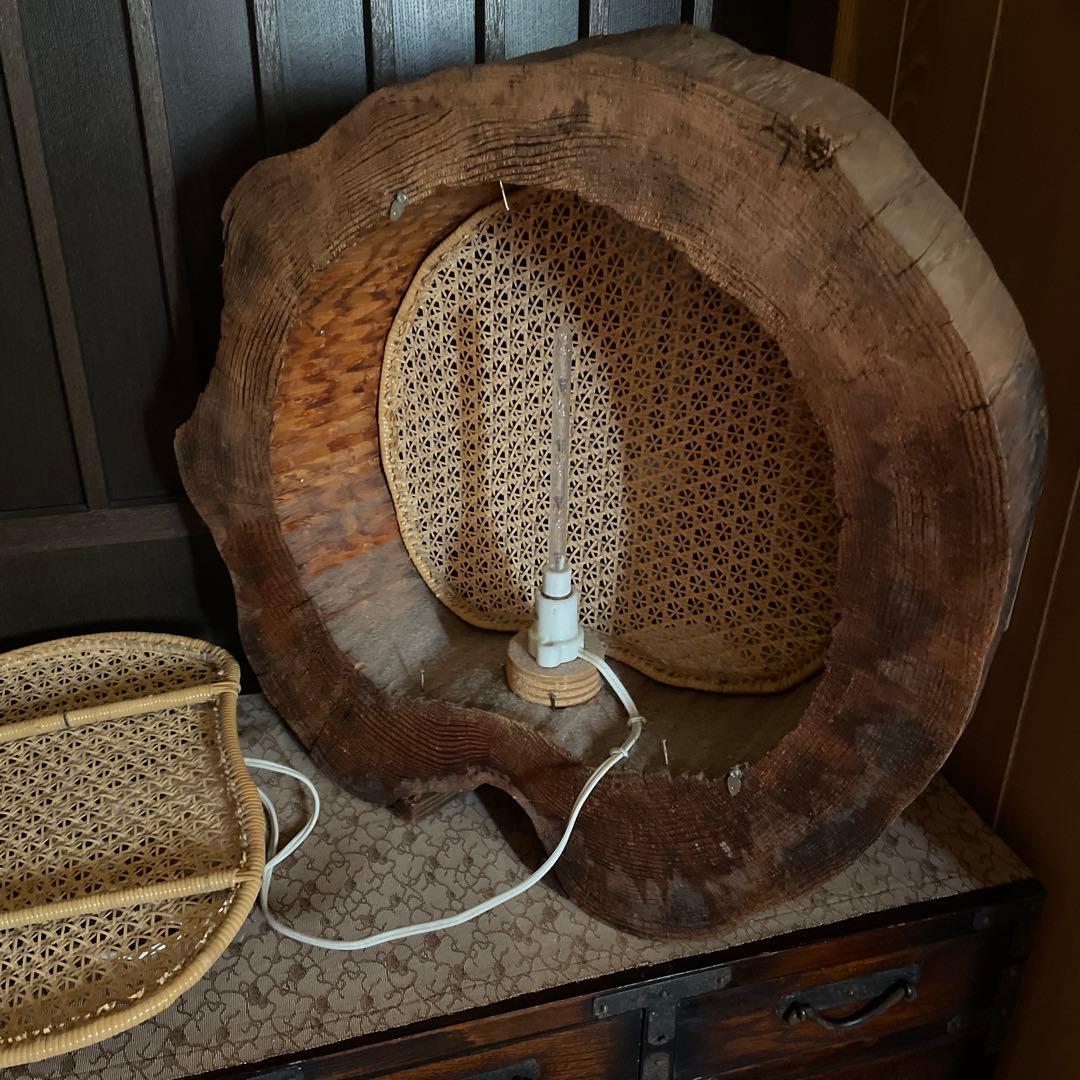 木製ラタンフロアスタンド