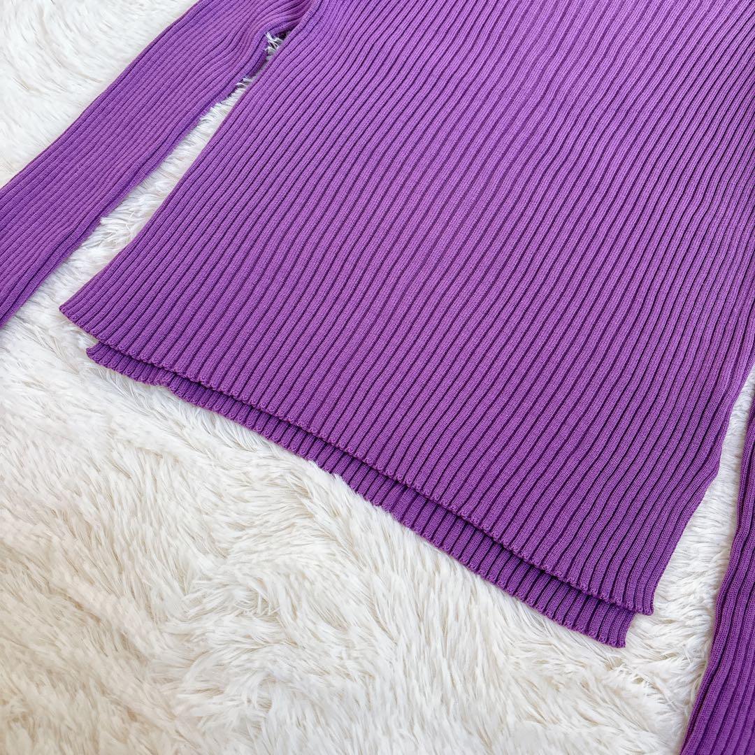 美品☆オーラリー スーパーファインウール ワイドリブ ニット