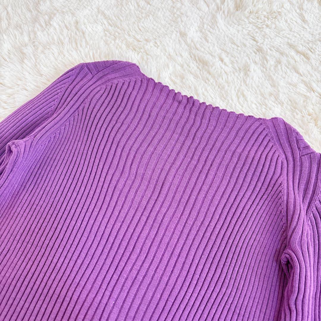 美品☆オーラリー スーパーファインウール ワイドリブ ニット