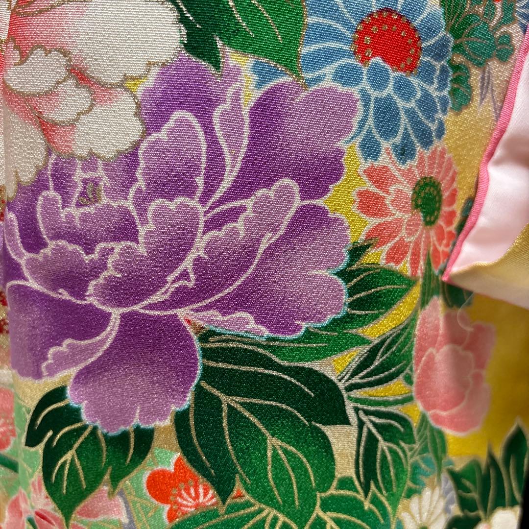 七五三　着物セット　7歳　ピンク色　紫色　正絹　美品