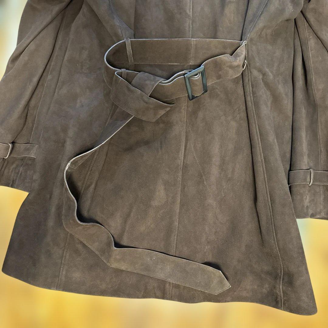 セラファン　SERAPHIN スエード トレンチコート XL 高級　鹿革 は美品