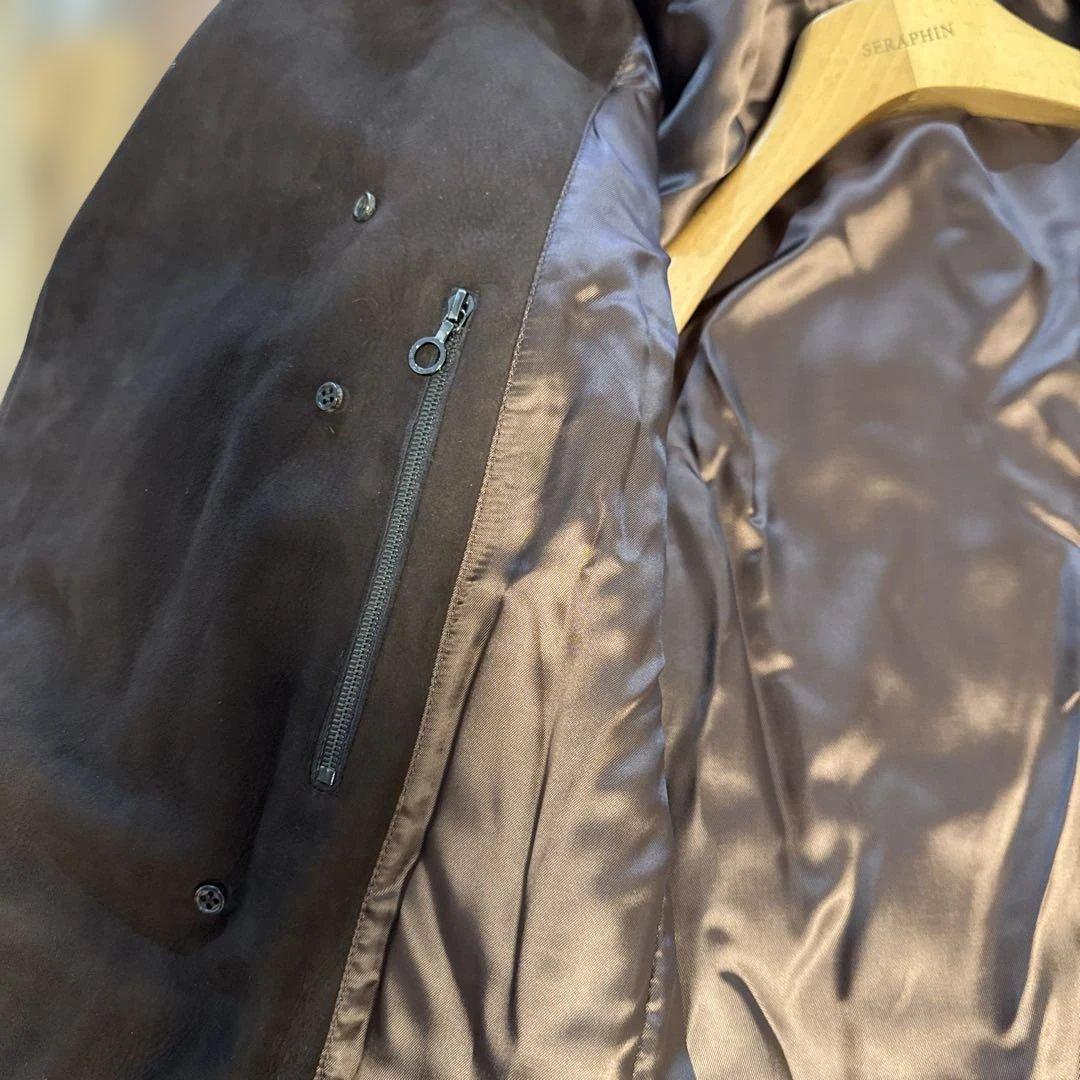 セラファン　SERAPHIN スエード トレンチコート XL 高級　鹿革 は美品
