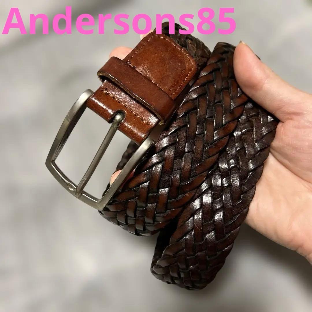 アンダーソンズ☆Andersons☆メッシュベルト☆ブラウン系85