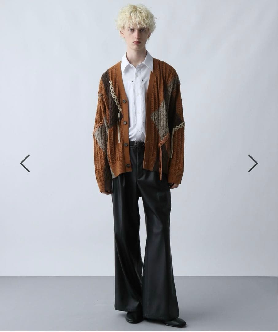 HARE ハイショクステッチニットカーディガン　セーター　オレンジ