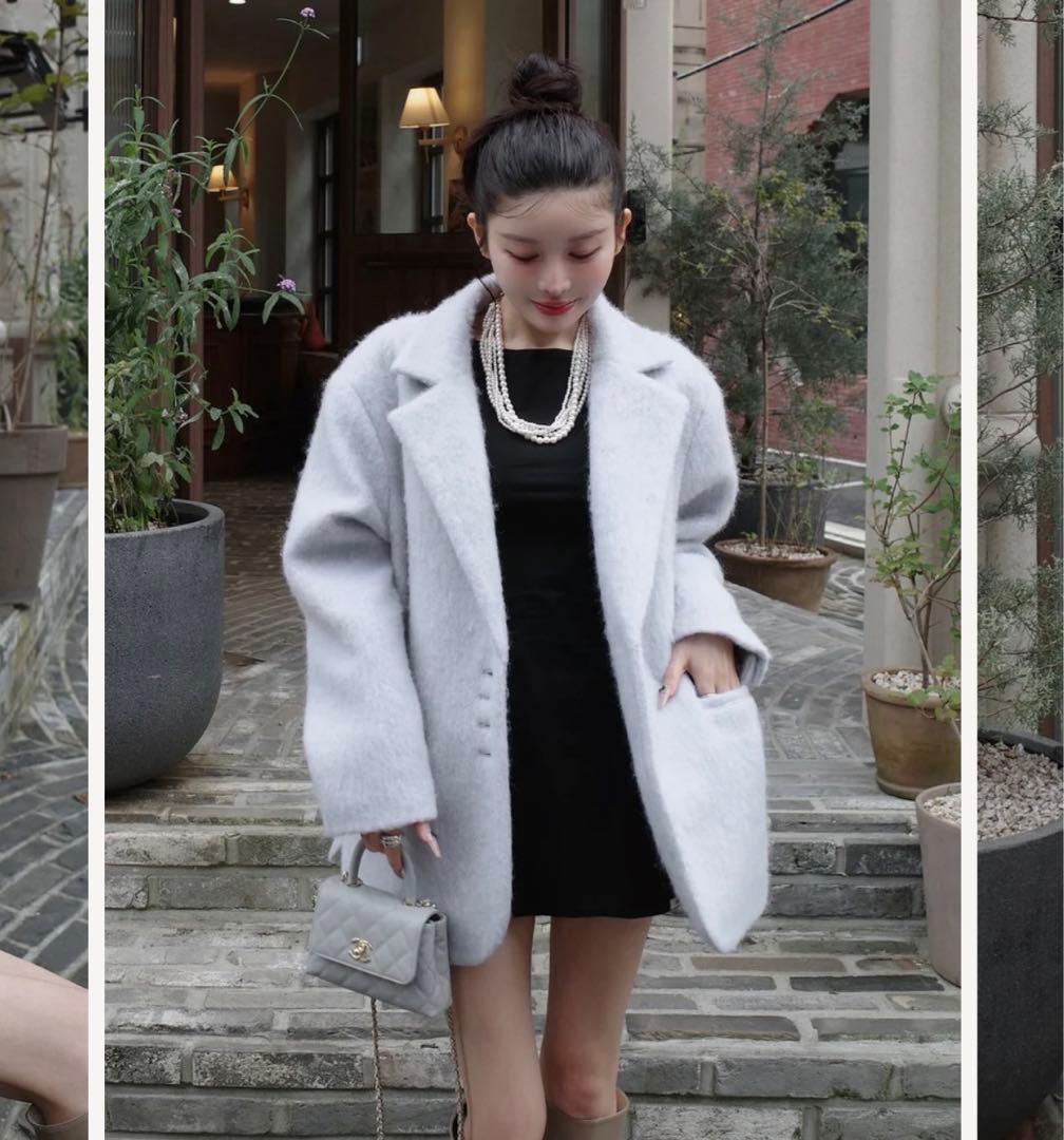 新品タグ付き ダーリッチ シャギーオーバージャケットコート アイボリー