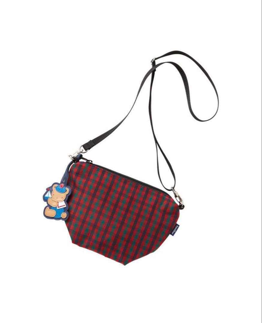 【ほぼ未使用品】familiar ファミリア ポシェット 舟形 チャーム付き