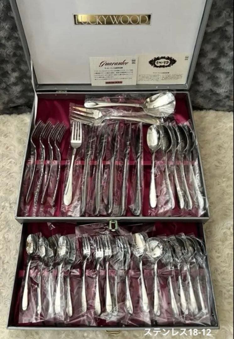ラッキーウッド　カトラリーセット　ディナーセット〈35本セット〉18-12
