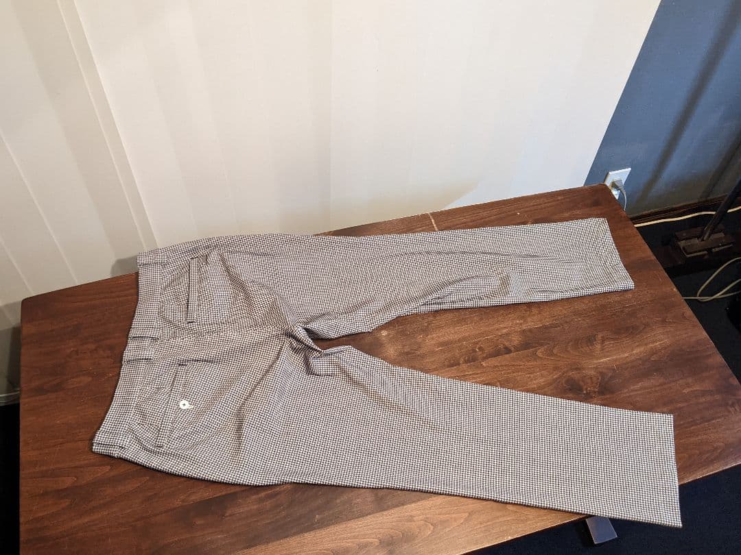 アンパスィ　千鳥柄　ストレッチ　ロング　パンツ　ゴルフ　ウェア　ナイロン　総柄