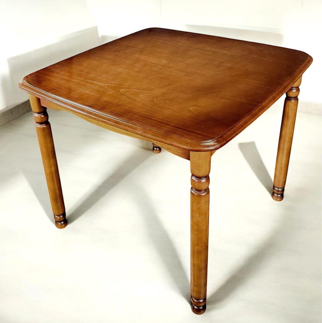 HR749 カリモク　コロニアル 高級ダイニングテーブル　80サイズ　正方形