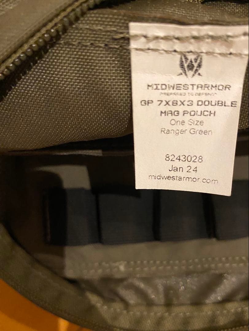 個人装備 Midwest Armor GP 7x6x3 Double Mag Pouch