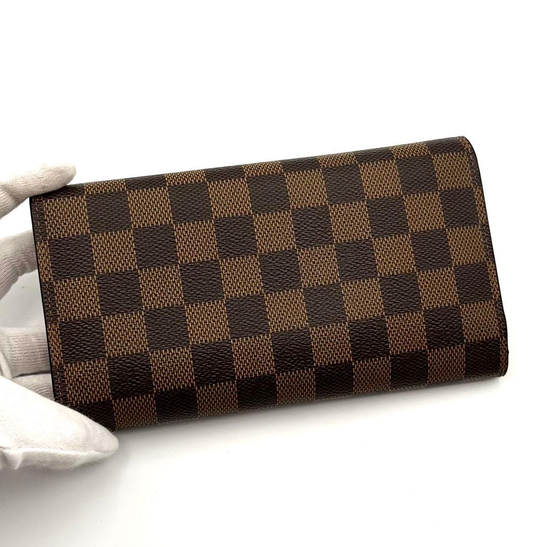 【極美品/新型】ルイヴィトン ダミエ エベヌ インターナショナル 三つ折り財布