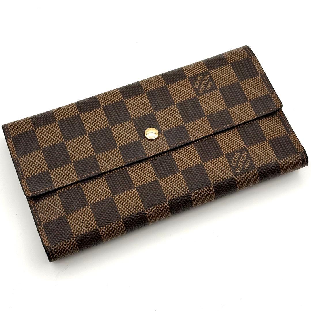 【極美品/新型】ルイヴィトン ダミエ エベヌ インターナショナル 三つ折り財布