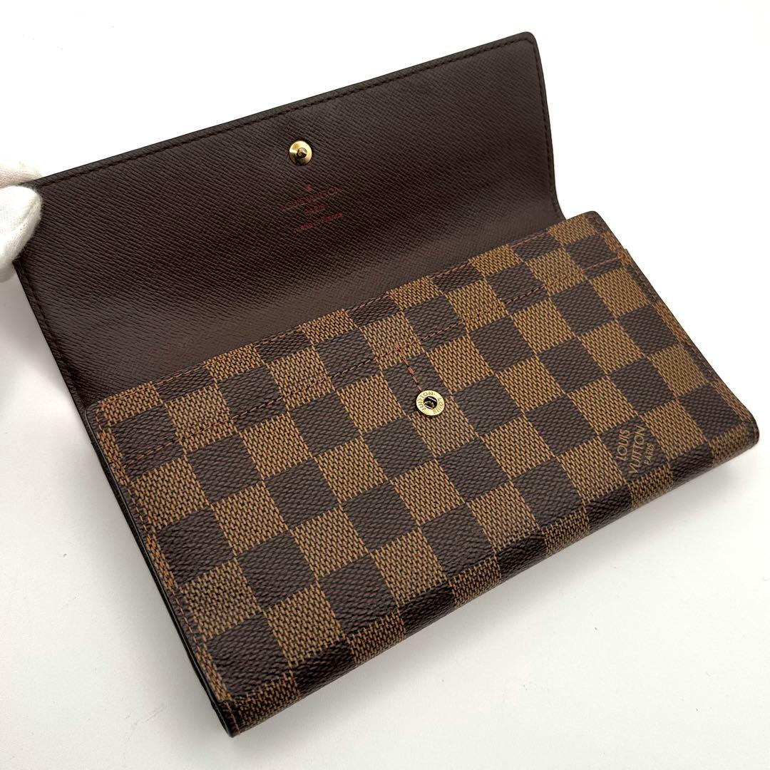 【極美品/新型】ルイヴィトン ダミエ エベヌ インターナショナル 三つ折り財布
