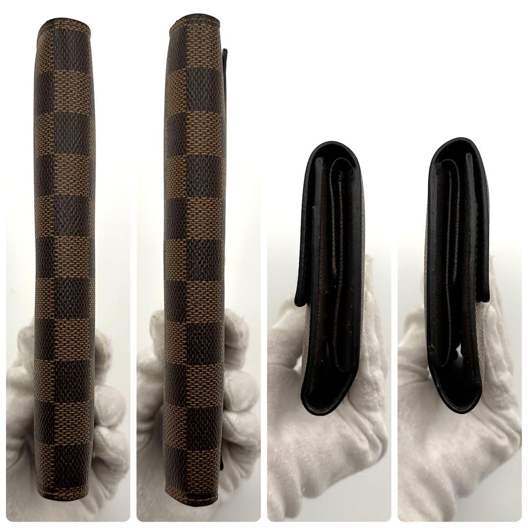 【極美品/新型】ルイヴィトン ダミエ エベヌ インターナショナル 三つ折り財布