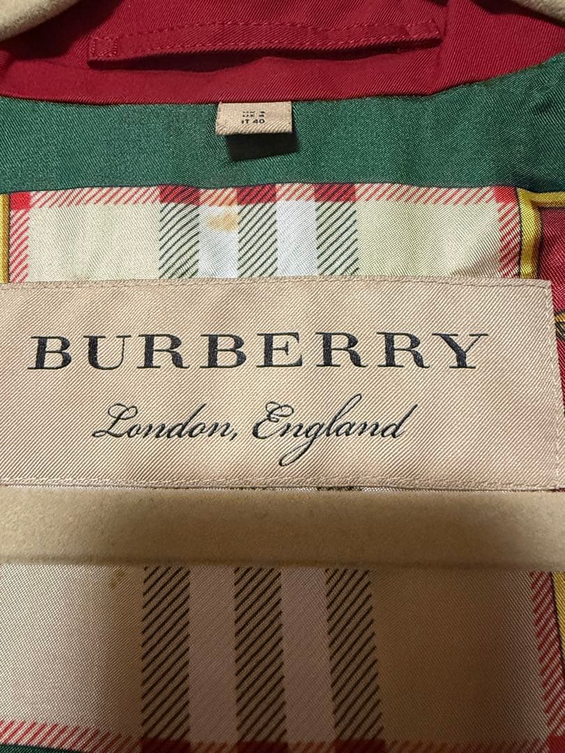 【Burberry 】赤 トレンチコート M