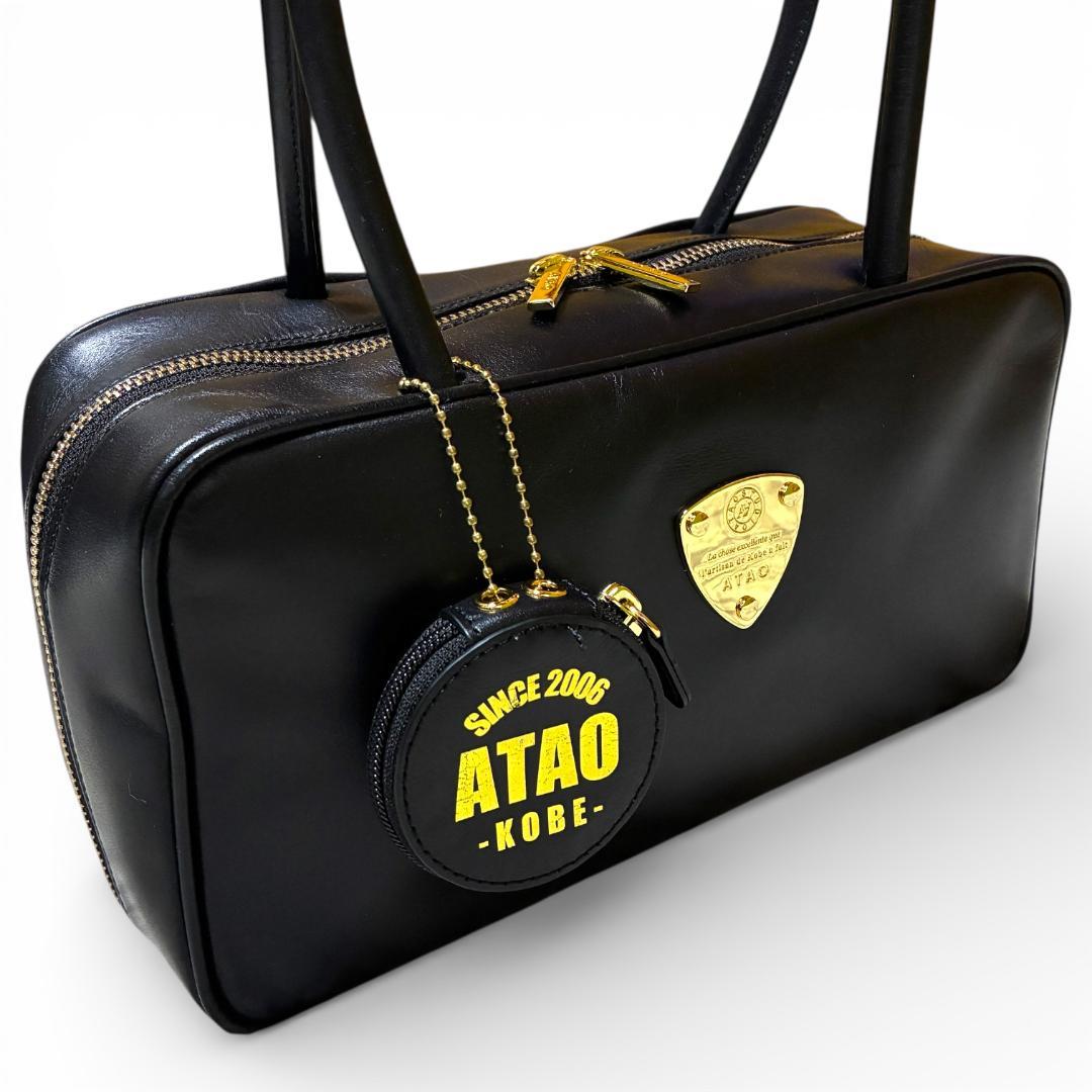 【美品】ＡＴＡＯ　じゃら付でカスタム　横長ボストン　Lungo　チャーム付き