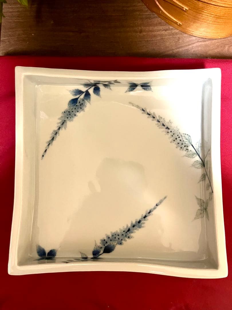 九谷焼　理節　山本長左　角鉢　角皿　箱あり