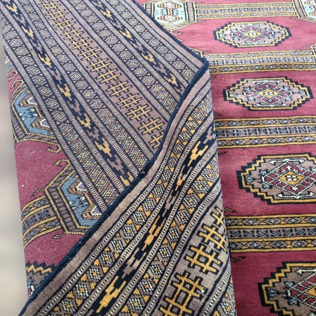 ヴィンテージラグ　パキスタン　トライバルラグ　手織り絨毯　ウール　コットン