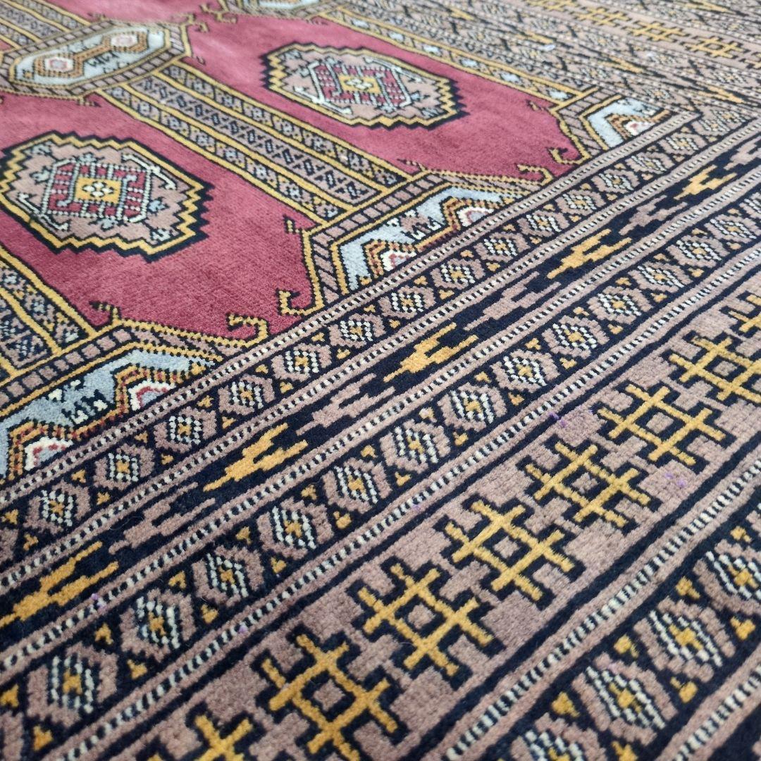 ヴィンテージラグ　パキスタン　トライバルラグ　手織り絨毯　ウール　コットン