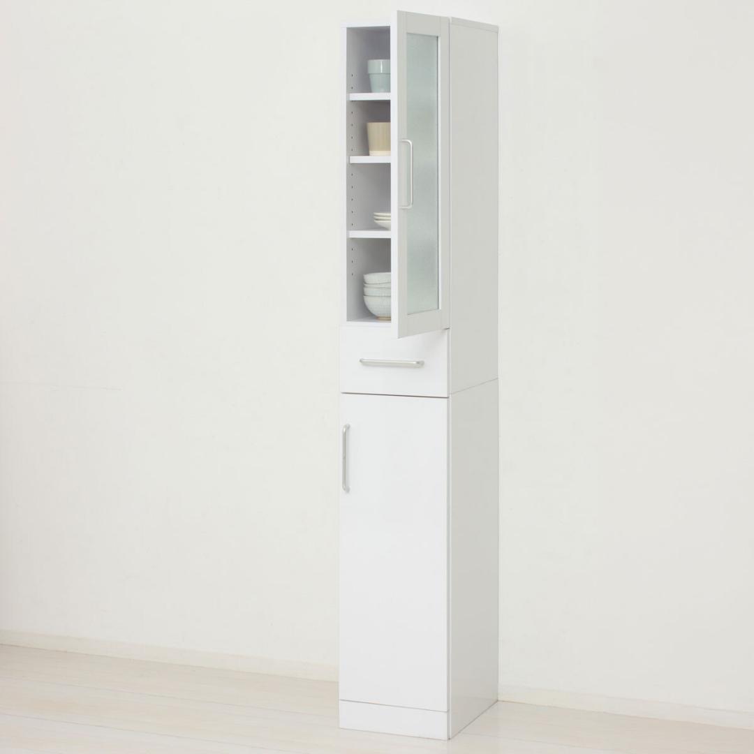 ヌーヴォー　食器棚　サイズ30-180　収納棚　鏡面メラミン仕様　背面化粧仕上げ