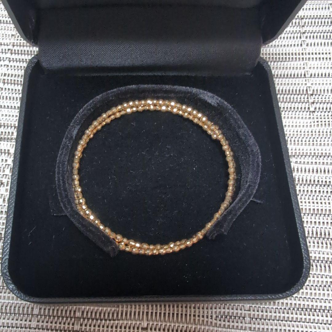 K18刻印18金イエローゴールドカットボールフリーサイズ形状記憶ブレスレット