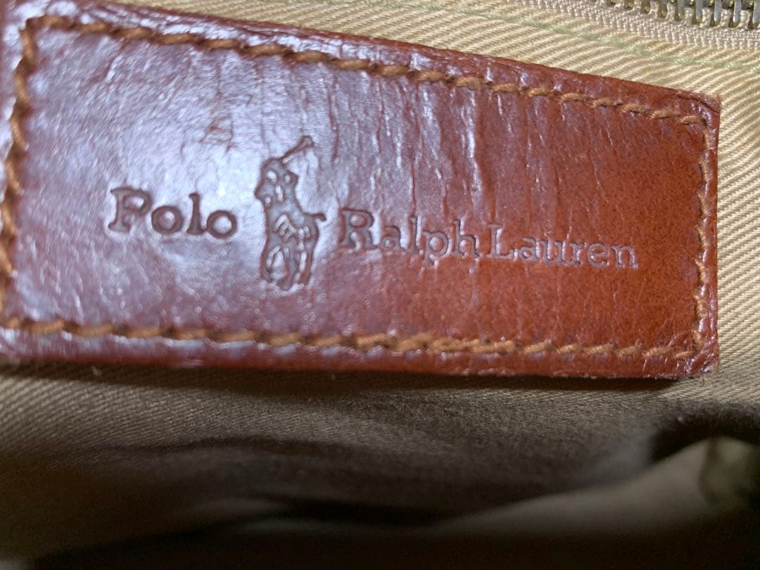 Ralph Lauren ミニボストンバッグ ハンドバッグ チェック ブラシ付き