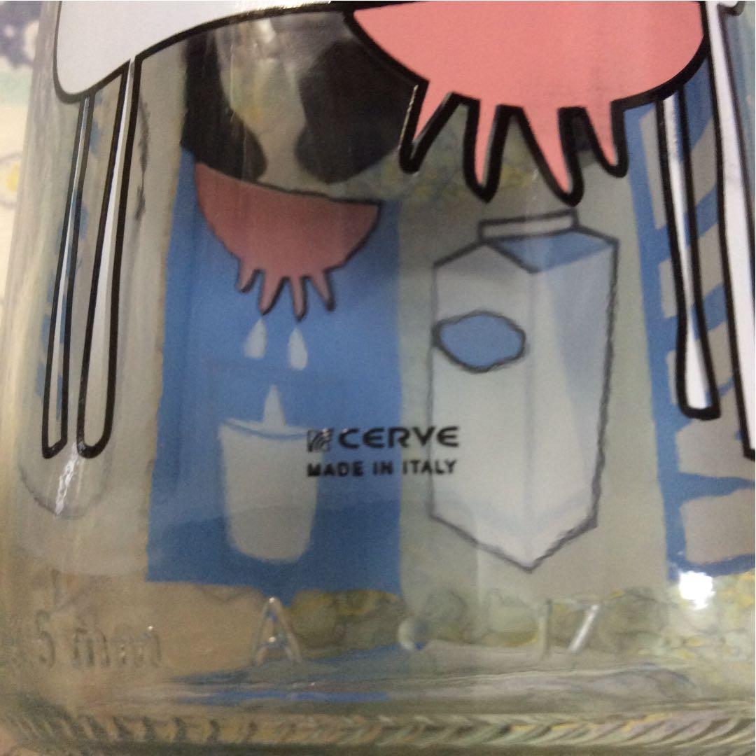 未使用 チェルべ CERVE イタリア 牛 グラス ミルク 瓶