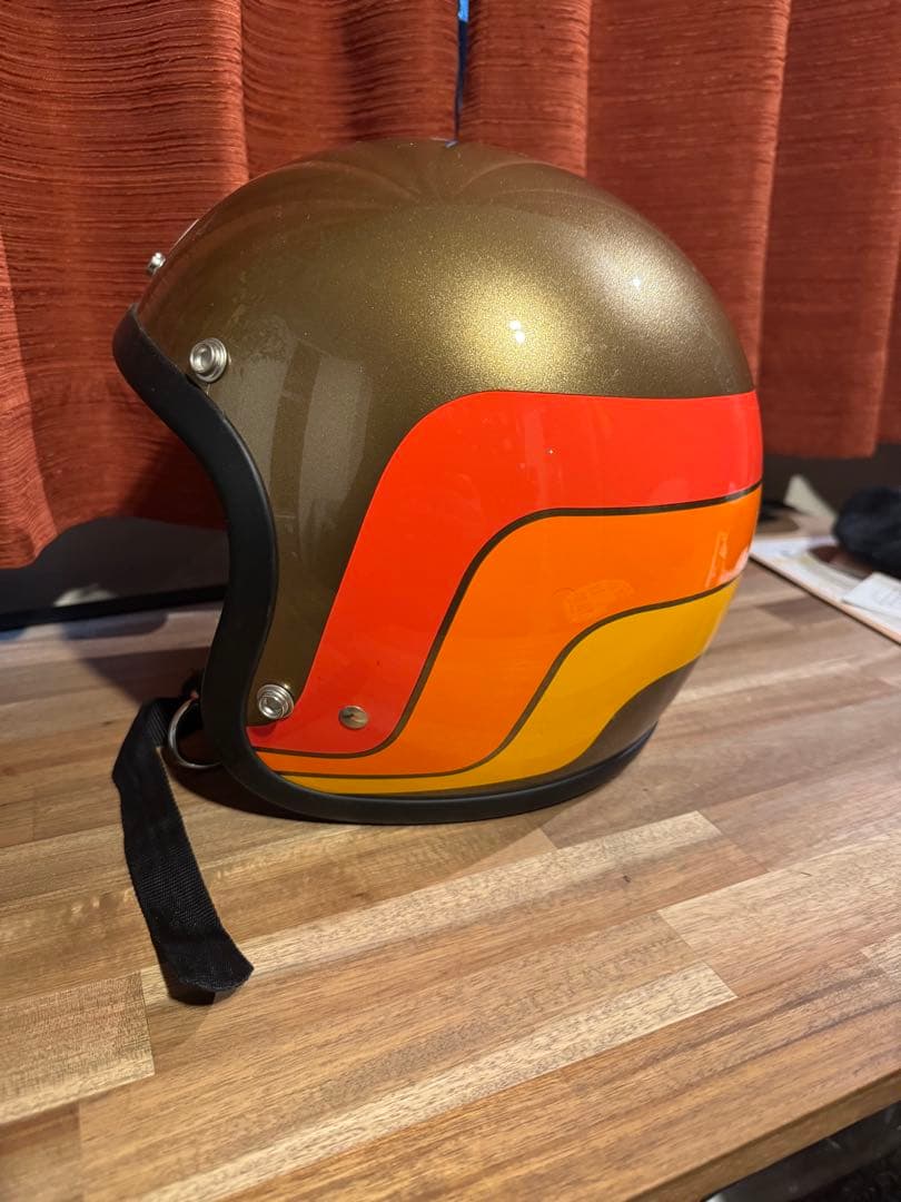 TT＆CO.ジェットヘルメット ゴールド・オレンジ