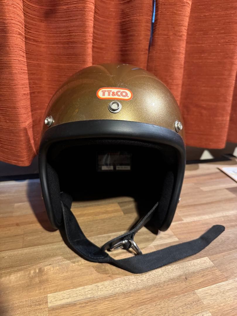 TT＆CO.ジェットヘルメット ゴールド・オレンジ