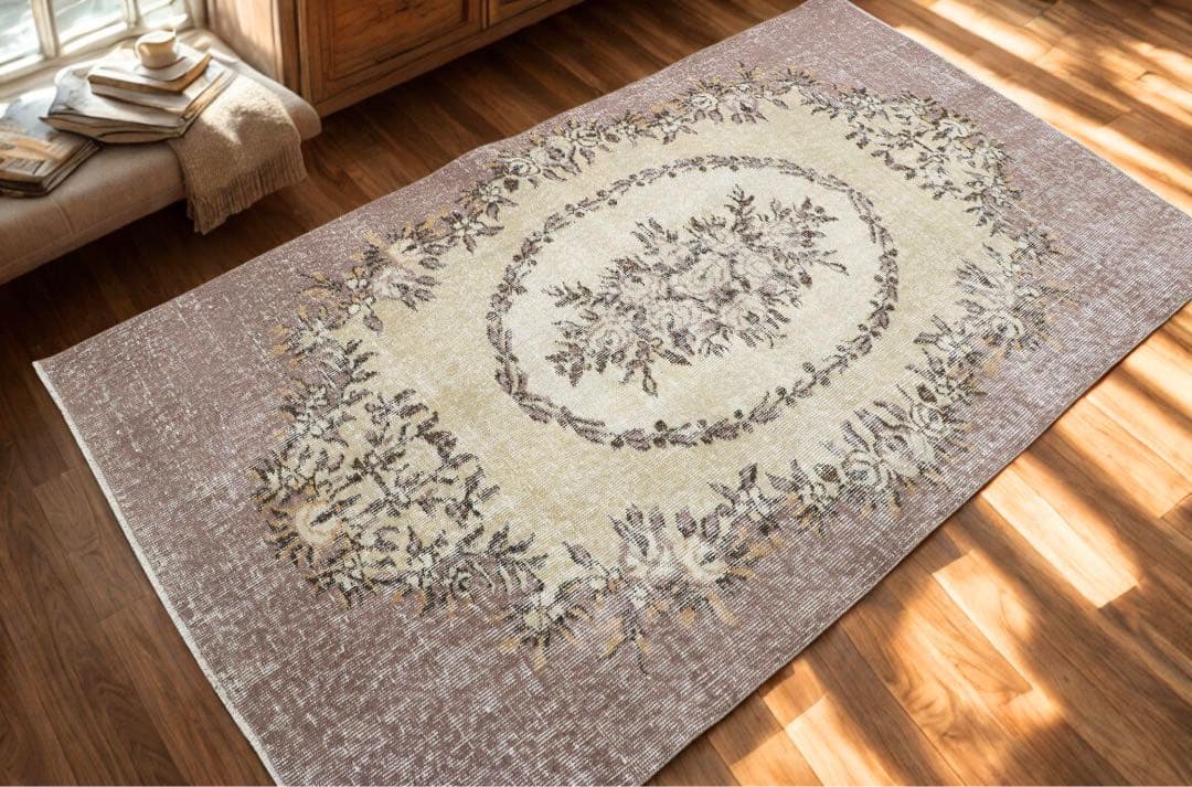 Mauve Lilac ニュートラルカラー　トルコ　ヴィンテージラグ　トルコラグ