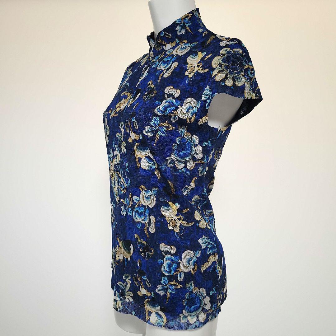 【美品】VIVIENNE TAM フラワープリント チャイナドレストップ ０