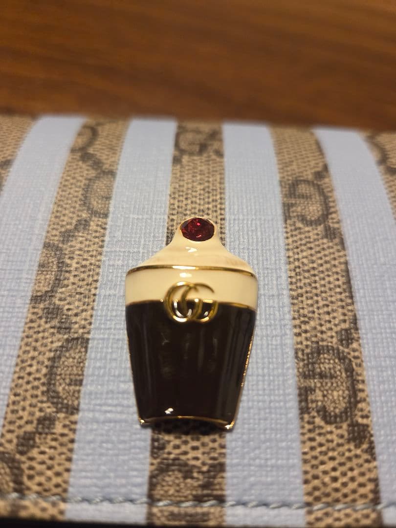 GUCCI☆美品 二つ折り財布 701489/GGアイスクリーム/ブルー