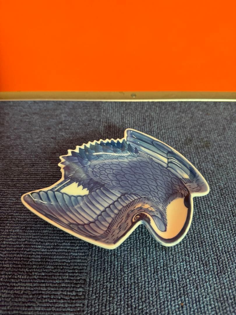 1810  希少　源右衛門　変形皿　鶴文