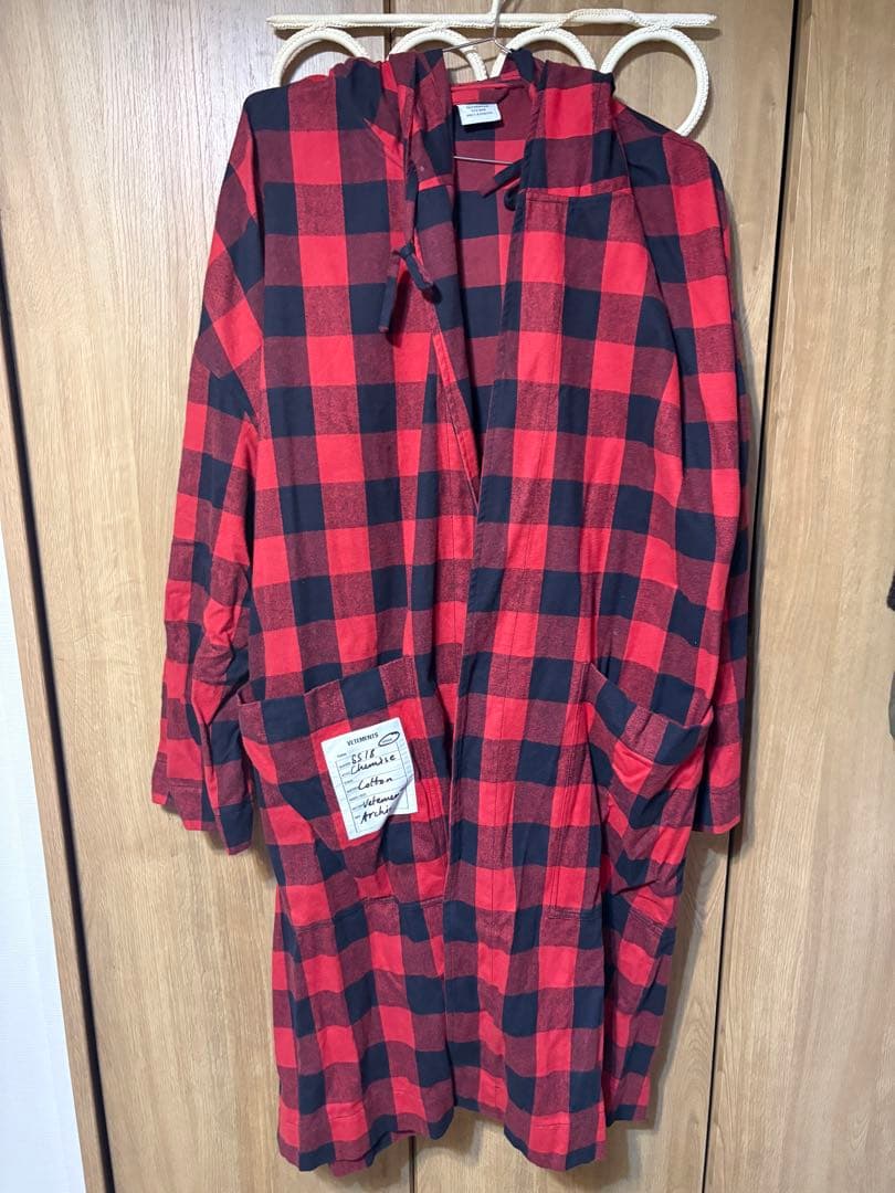 VETEMENTS(ヴェトモン) チェック柄　ネルガウンコートS バレンシアガ