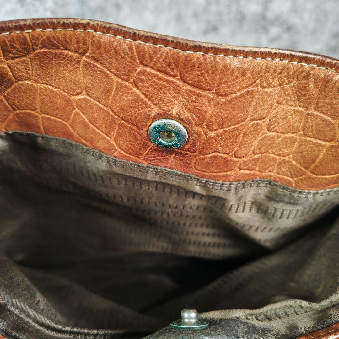 aniary アニアリ クロコ型押し レザートートバッグ ブラウン A4収納可