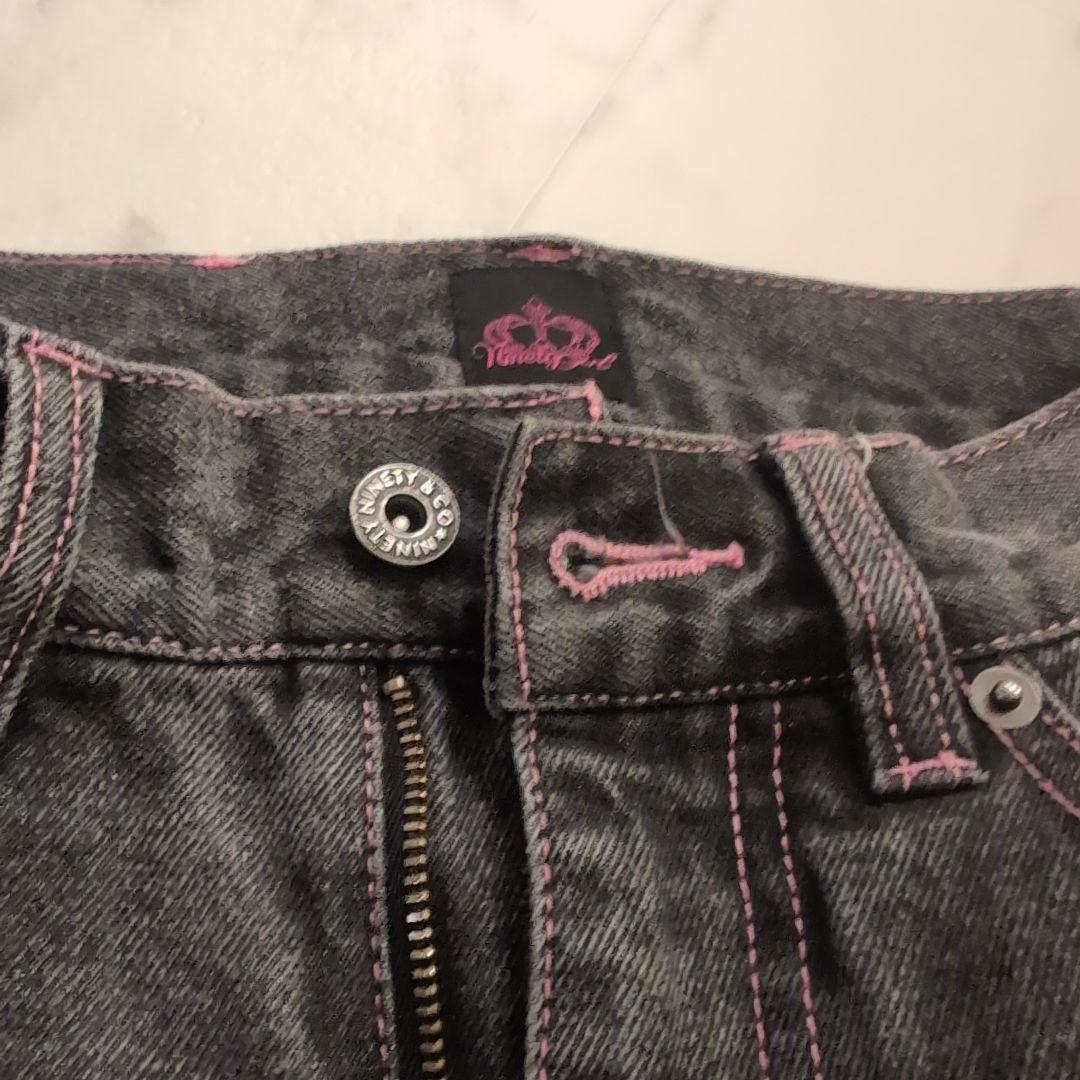 極美品【9090 girl】Logo Buggy Denim Pants S
